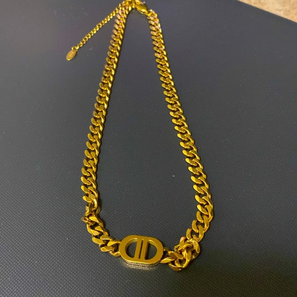 CD logo Gold Chain Necklace NICKLE FREE brand new - Picture 4 of 4